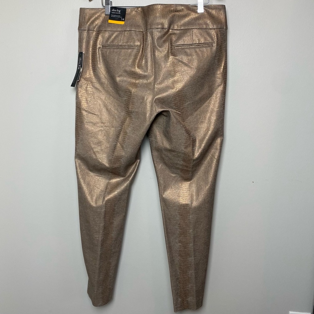 Alfani Gold Tummy-Control Slim Leg Metallic Python-Print Trousers Women’s 14 - Picture 12 of 12